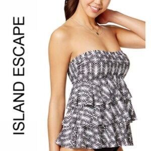 Island Escape Tiered Bandini Tankini Swim Top